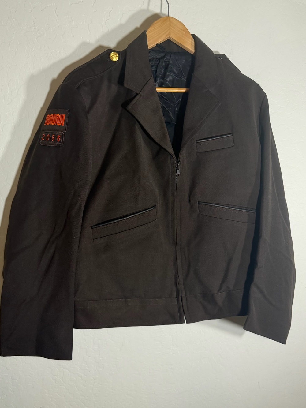 Vintage SF MUNI Uniform Jacket Caleb V Smith USA  Transit Brown Patch 2056 M/L